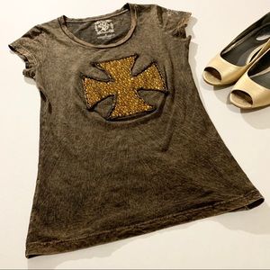 ❤️VELVET STONE EUC Graphic Cross T-SHIRT